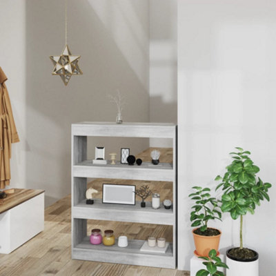 Vidaxl Grey Book Cabinet/Room Divider Sonoma 80X30x103 Cm Engineered Wood Book Cabinets