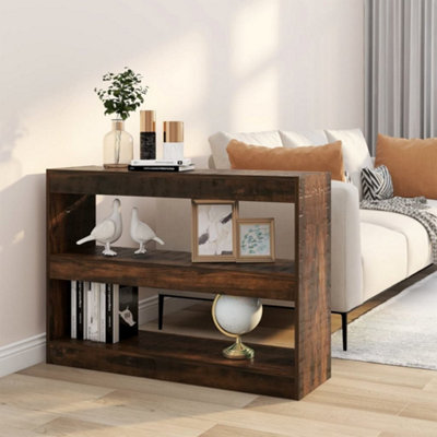 B&Q -  Book Cabinet/room Divider Smoked Oak 100X30X72 Cm