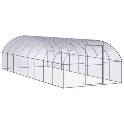 Vidaxl Outdoor Chicken Coop 3X8x2 M Galvanised Steel Garden Poultry House - Image 2