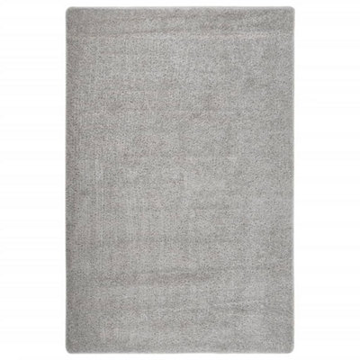 B&Q -  Shaggy Rug Light Grey 200X290 Cm Anti Slip