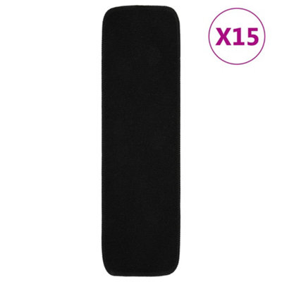 Vidaxl Anti Slip Stair Mats 15 Pcs 75X20 Cm Black Rectangular Stair Mats from B&Q