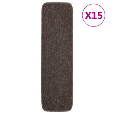 Vidaxl Anti Slip Stair Mats 15 Pcs 75X20 Cm Brown Rectangular from B&Q