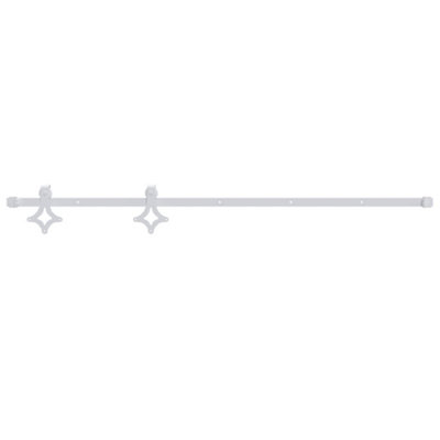 vidaXL Sliding Door Hardware Kit - 183cm - Steel - White - Image 3