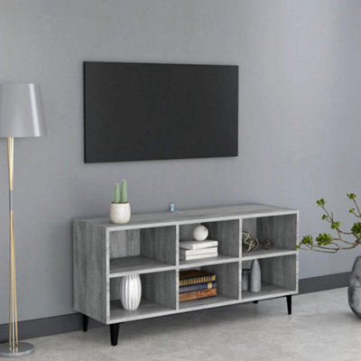 Vidaxl Tv Cabinet With Metal Legs Grey Sonoma 103.5X30X50 Cm