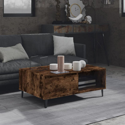 Vidaxl (Smoked Oak) Coffee Table Couch Tea Side Table Chipboard 90X60x35 Cm Multi Colours - Image 3