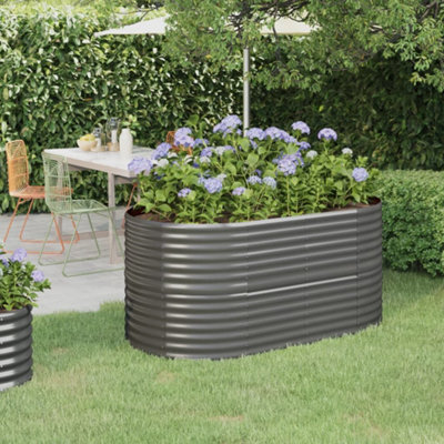 B&Q -  Garden Raised Bed Galvanised Steel 152X80X68 Cm Grey