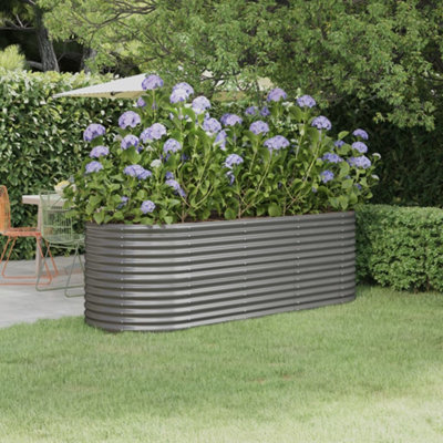 Vidaxl Garden Raised Bed Galvanised Steel 224X80X68 Cm Grey from B&Q