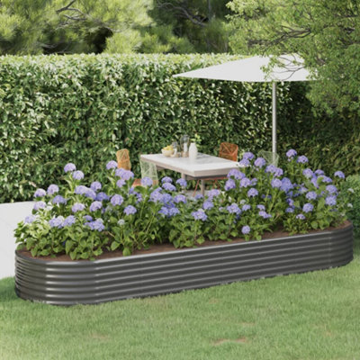 B&Q -  Garden Raised Bed Galvanised Steel 322X100X36 Cm Grey