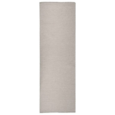 B&Q -  Outdoor Flatweave Rug 80X250 Cm Light Grey