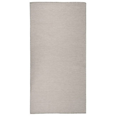 Berkfield Outdoor Flatweave Rug 100X200 Cm Taupe