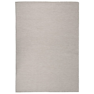 Berkfield Outdoor Flatweave Rug 140X200 Cm Taupe