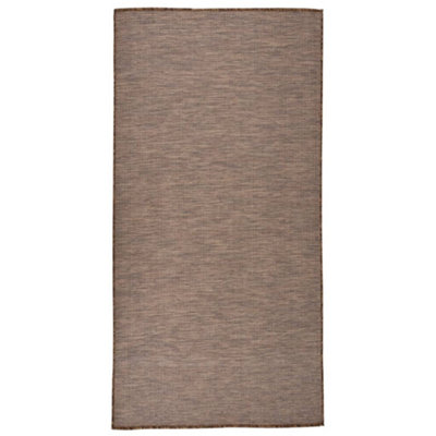 B&Q -  Outdoor Flatweave Rug 100X200 Cm Brown