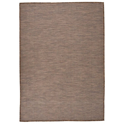 Berkfield Brown Outdoor Flatweave Rug 140X200 Cm