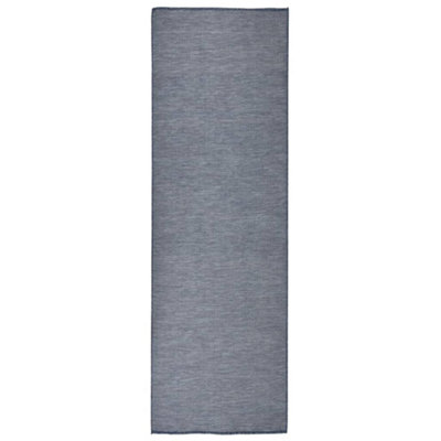 B&Q -  Outdoor Flatweave Rug 80X250 Cm Blue