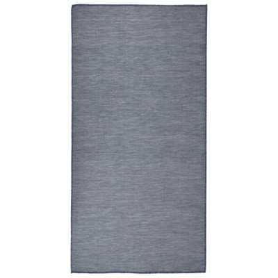 B&Q -  Outdoor Flatweave Rug 100X200 Cm Blue