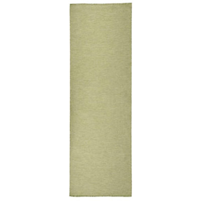 B&Q -  Outdoor Flatweave Rug 80X250 Cm Green
