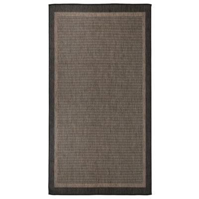B&Q -  Outdoor Flatweave Rug 80X150 Cm Dark Brown