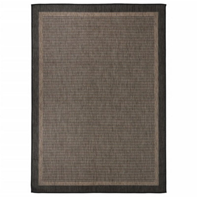 B&Q -  Outdoor Flatweave Rug 120X170 Cm Dark Brown