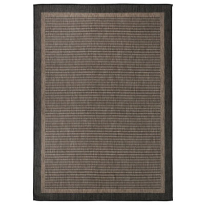 B&Q -  Outdoor Flatweave Rug 140X200 Cm Dark Brown