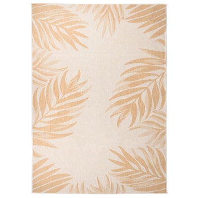 B&Q -  Outdoor Flatweave Rug 120X170 Cm Leaf Pattern