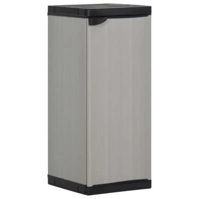 B&Q -  Garden Storage Cabinet With 1 Shelf Grey And Black 35X40X85 Cm