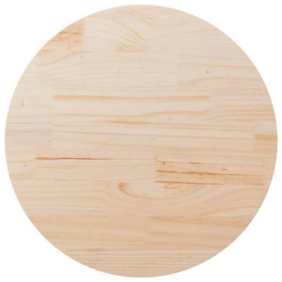 Vidaxl Round Table Top - Solid Pine Wood - 80cm Diameter x 2.5cm Height - Brown - Image 3