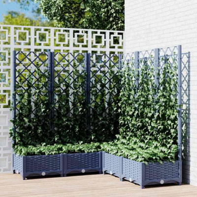 B&Q -  Garden Planter With Trellis Blue Grey 120X120X121.5 Cm Pp