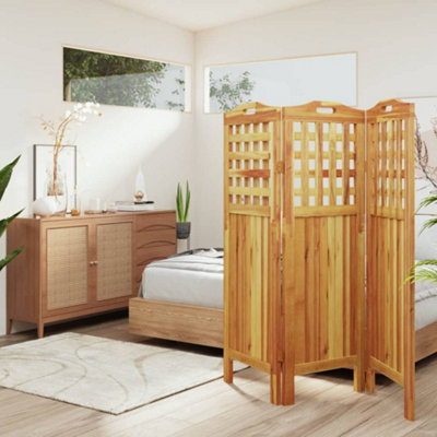 Vidaxl 3-Panel Room Divider 121.5X2x115 Cm Solid Wood Acacia Room Dividers