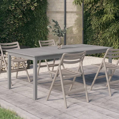 B&Q -  Garden Table Grey 200X100X75 Cm Solid Wood Acacia