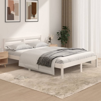 B&Q -  Bed Frame Without Mattress 135X190Cm White Double Bed Frames