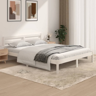 Vidaxl Bed Frame Without Mattress 150X200Cm White King Size from B&Q