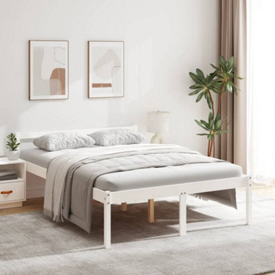 Vidaxl Senior Bed Without Mattress White 135X190Cm Double from B&Q