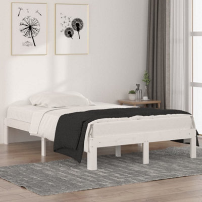 Vidaxl Bed Frame Without Mattress White 120X190Cm Small Double Bed Frames from B&Q