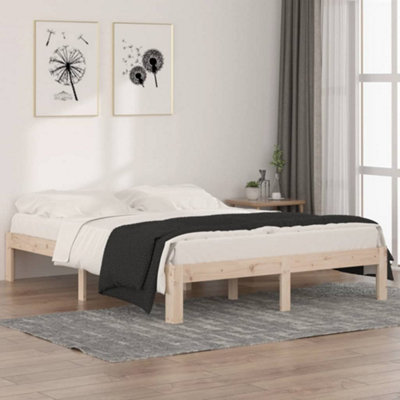 Vidaxl Bed Frame Without Mattress Solid Wood 150X200Cm King Size Bed Frames from B&Q