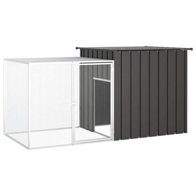 Vidaxl Chicken Cage Anthracite 200X91X100 Cm Galvanised Steel