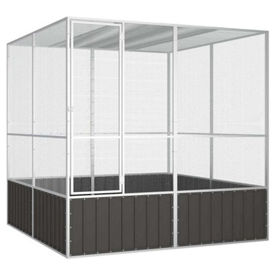 B&Q -  Bird Cage Anthracite 213.5X217.5X211.5 Cm Galvanised Steel