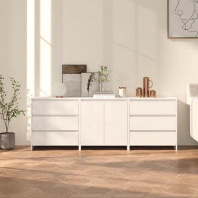 Vidaxl 3 Piece Sideboard White Engineered Wood from B&Q