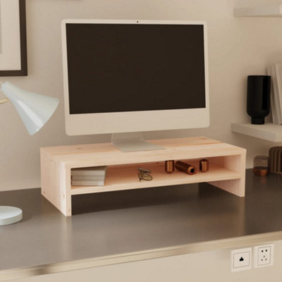 Vidaxl Monitor Stand 50X24X13 Cm Solid Wood Pine
