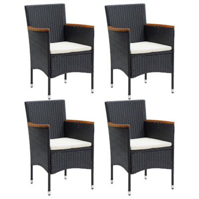 Vidaxl Garden Dining Chairs 4 Pcs Poly Rattan Black from B&Q