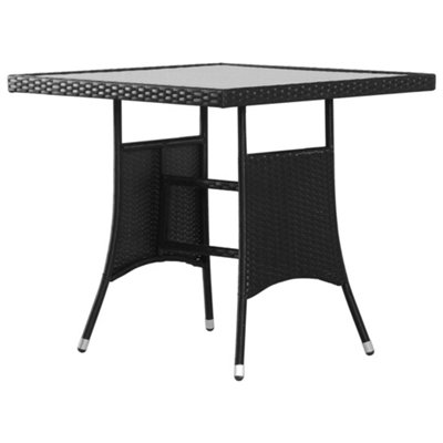 Vidaxl Garden Table Black 80X80X74 Cm Poly Rattan from B&Q