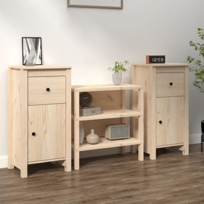 Vidaxl Grain Sideboards Pcs 40X35x80 Cm Solid Wood Pine Size 2 - B&Q