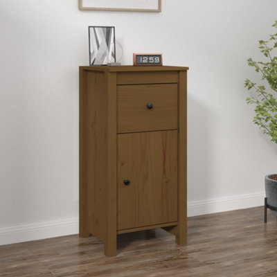 B&Q -  Sideboard Honey Brown 40X35X80 Cm Solid Wood Pine