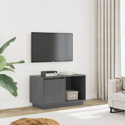 Vidaxl Tv Cabinet Grey 74X35X44 Cm Solid Wood Pine Tv Cabinets from B&Q