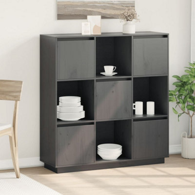 B&Q -  Highboard Grey 110.5X35X117 Cm Solid Wood Pine