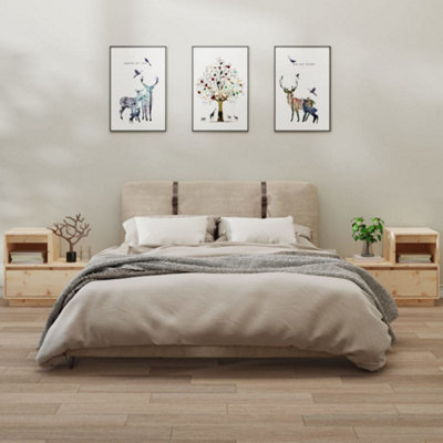 B&Q -  Bedside Cabinets 2 Pcs 60X34X51 Cm Solid Wood Pine