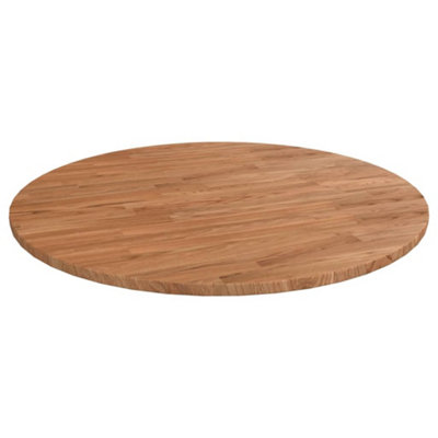 B&Q -  Round Table Top Light Brown 70X1.5 Cm Treated Solid Wood Oak