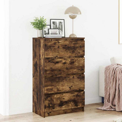 VIDAXL Smoked Oak 4 Door Narrow Sideboard - Image 4