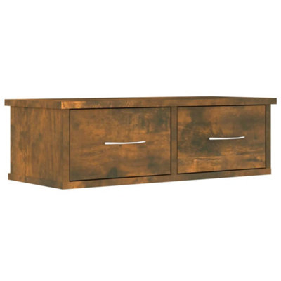 B&Q -  Wall Cabinet Smoked Oak 60X26X18.5 Cm Engineered Wood