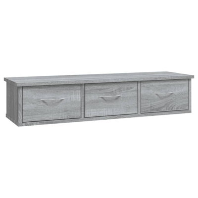 vidaXL - Wall Cabinet - 3 Drawer - Sonoma Grey - Image 4