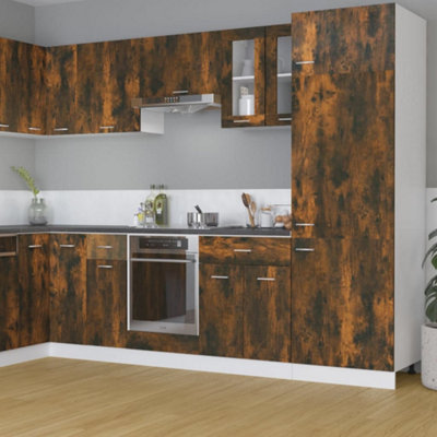 Vidaxl Hanging Glass Cabinet Lyon Smoked Oak 60X31X60 Cm Engineered Wood from B&Q